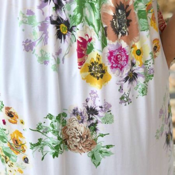 Midi floral double ruffle sleeve with Pockets - Picture 3 of 4